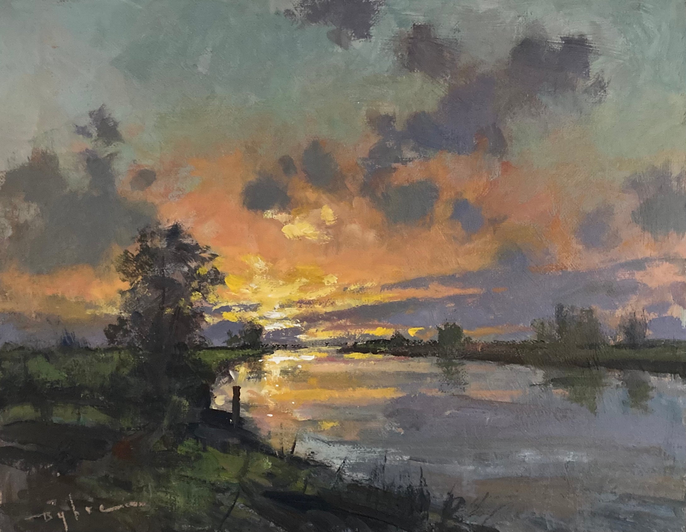 ‘Setting Sun on the River’